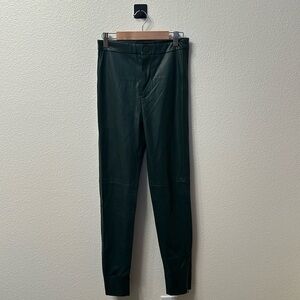 Green faux leather pants